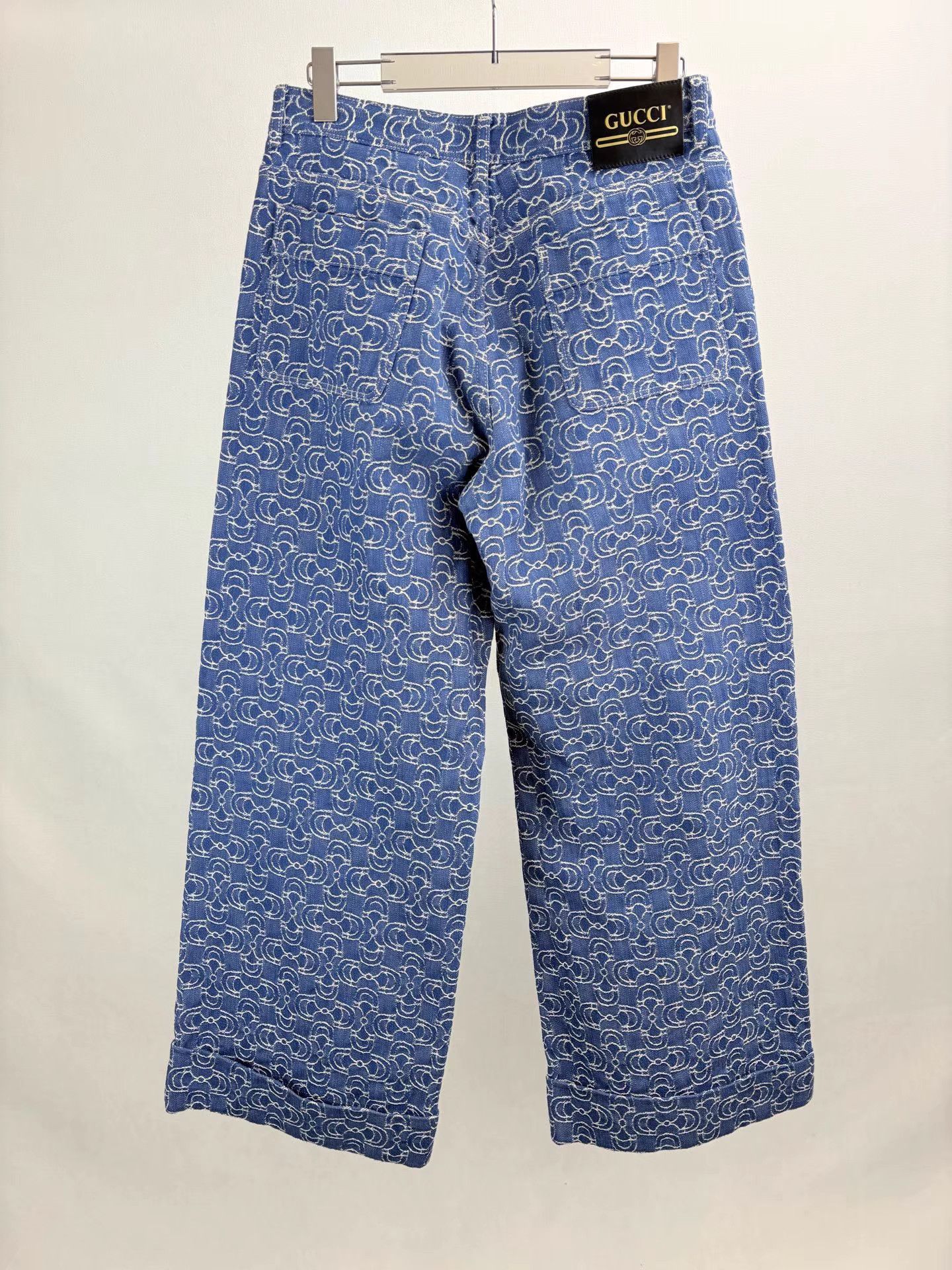 Gucci GUCCI Washed Blue All-Over Logo Jeans Size US 29 - 2 Thumbnail