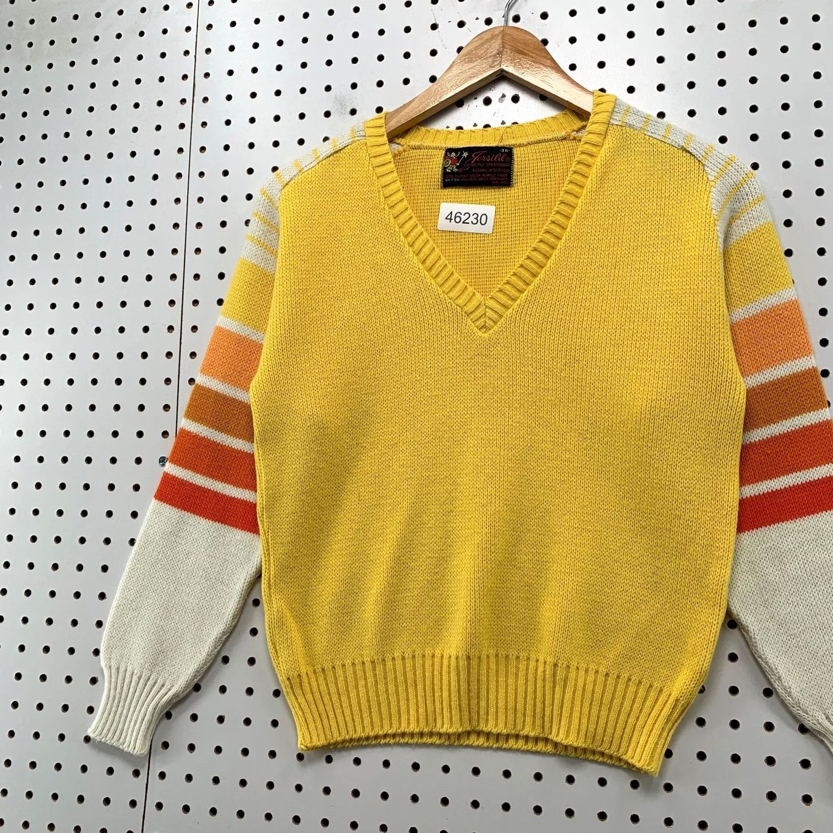 Vintage VINTAGE Jersild Sweater Mens Yellow 60s Striped Sleeve Orlon Knit Size 32 Size US XS / EU 42 / 0 - 4 Thumbnail