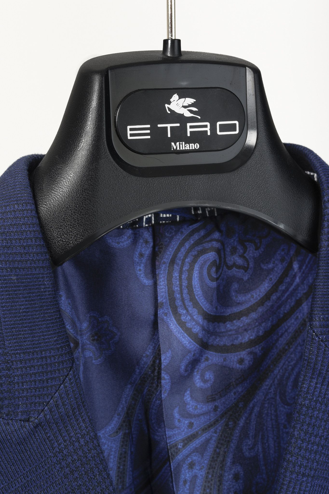 Etro Etro Navy Blue Tartan Double-Breasted Silk-Lined Blazer Size 40R - 4 Thumbnail