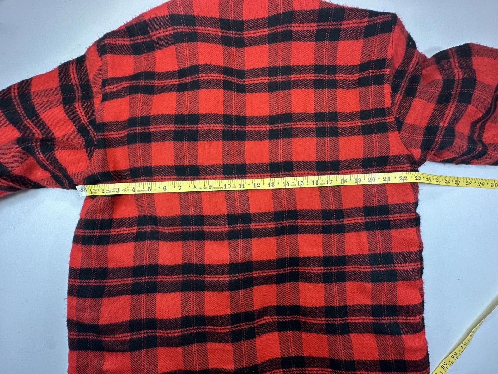 Sears Sears Vintage Plaid Flannel Lined Coat Red Mens Large Size US L / EU 52-54 / 3 - 6 Thumbnail