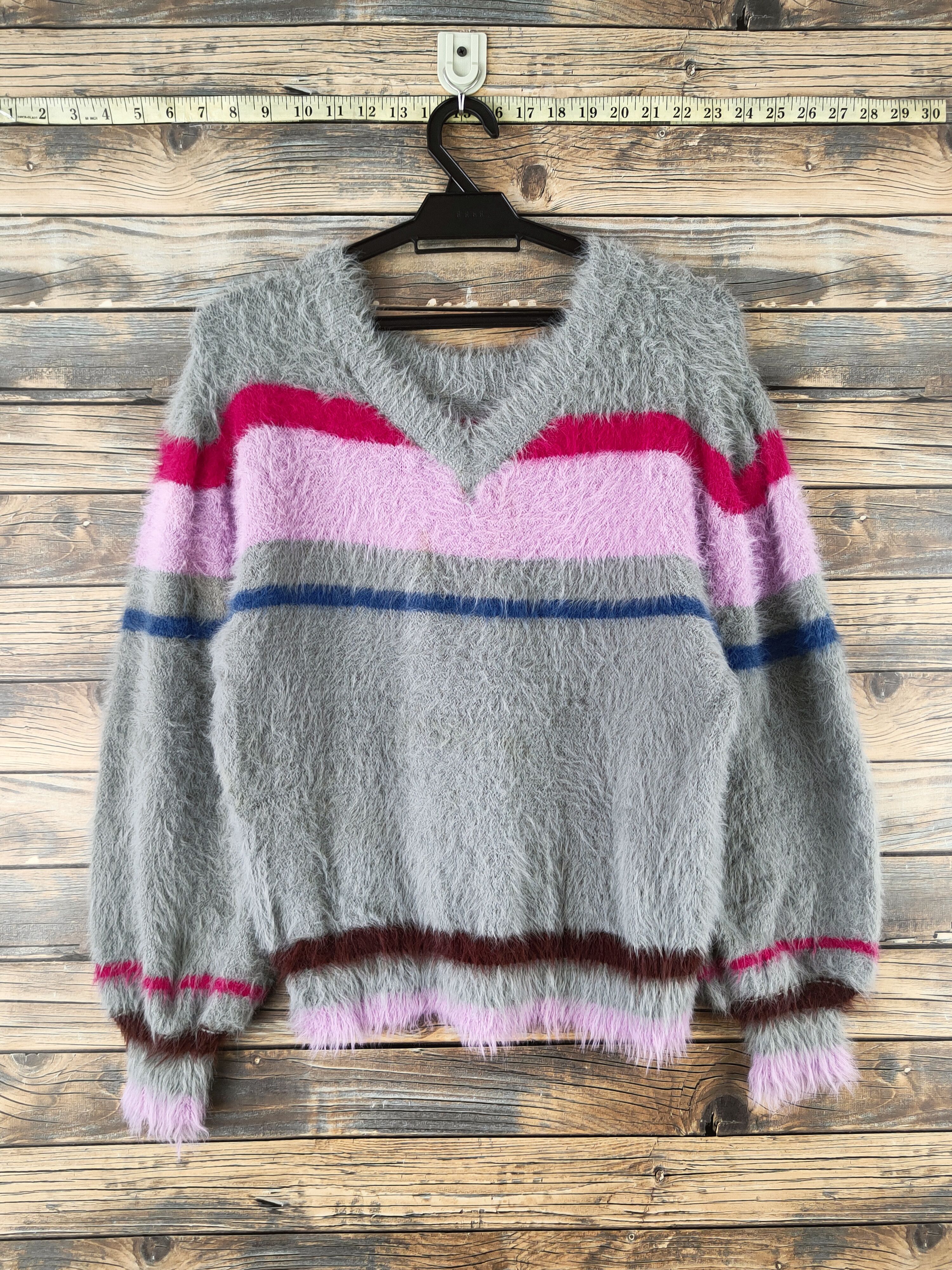 Japanese Brand DL Muse muse Gray Fur Mohair shaggy Knitwear #46-989 Size M / US 6-8 / IT 42-44 - 1 Thumbnail