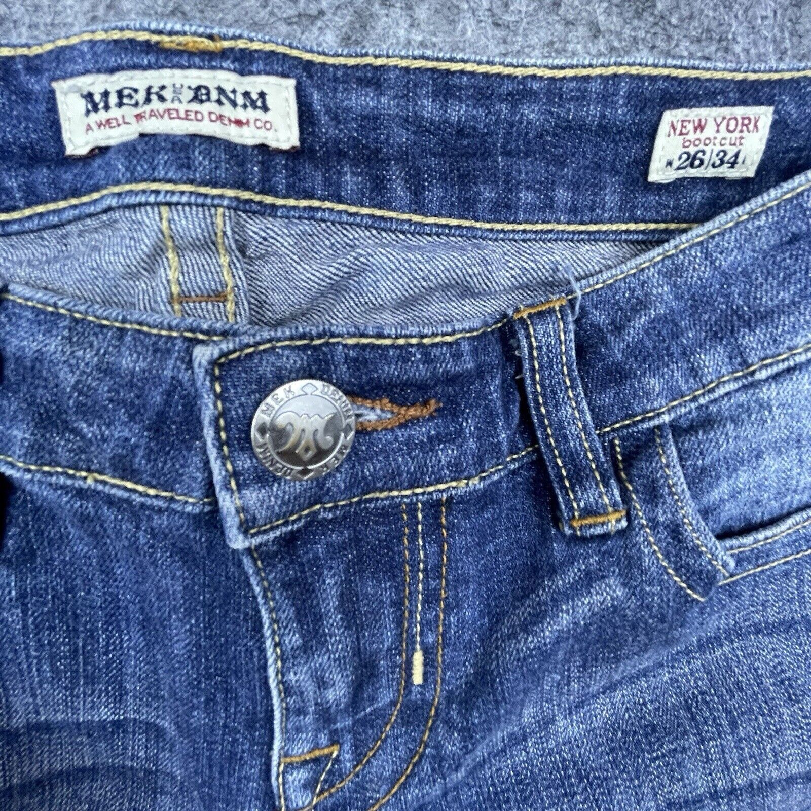 MEK MEK DNM Jeans Womens 26 New York Boot Raw Hem Flap Pockets Size 26" / US 2 / IT 38 - 7 Thumbnail