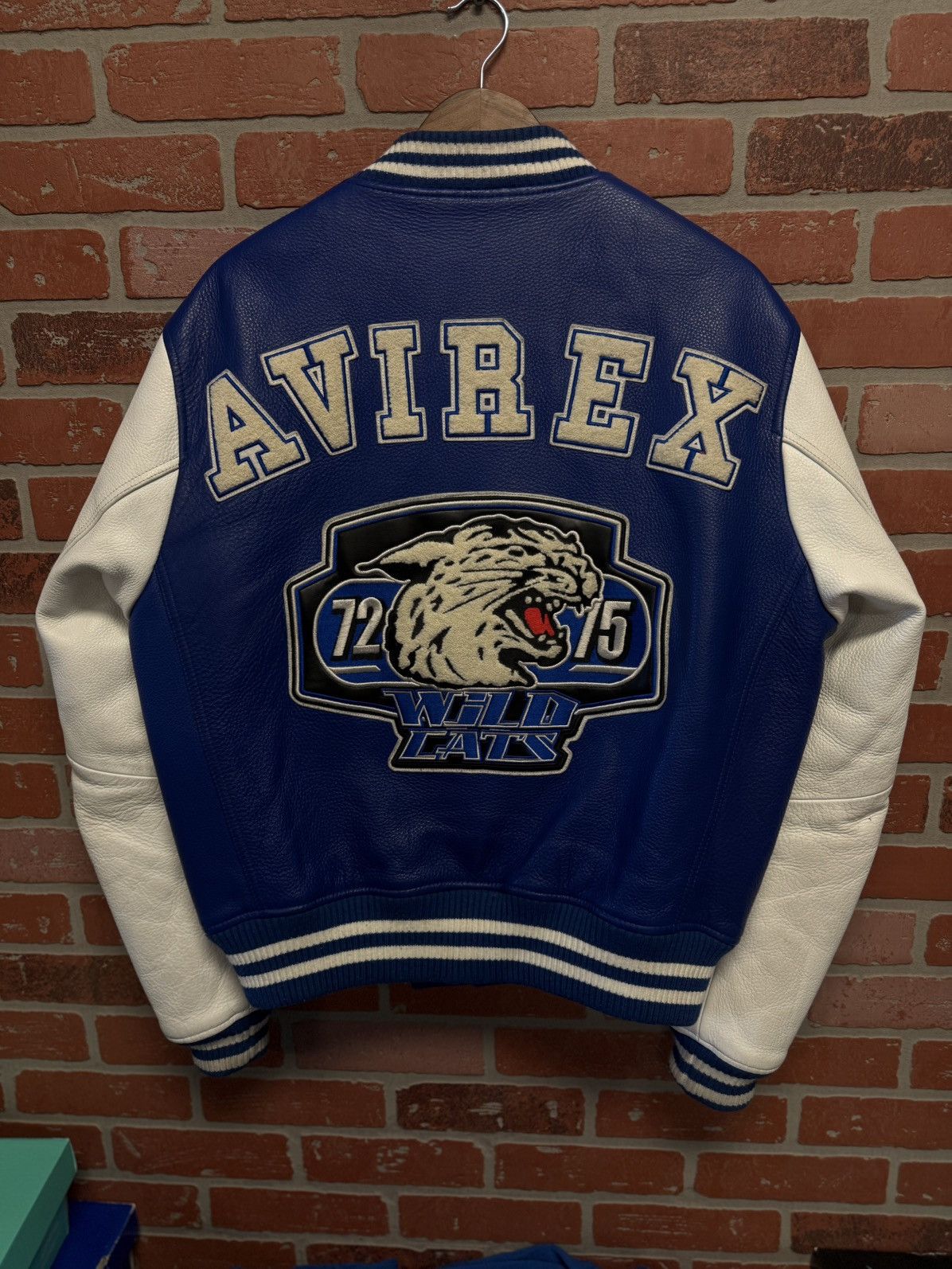 Avirex Avirex Blue White Leather Jacket Size Medium 🧼 Size US M / EU 48-50 / 2 - 4 Thumbnail
