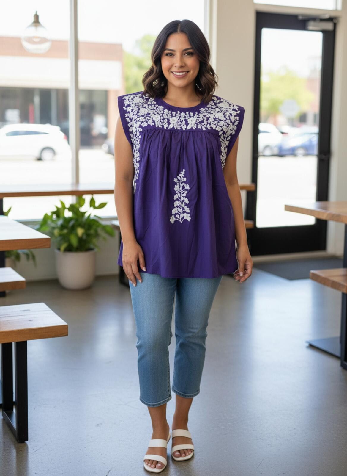 Other Spirit Dress Purple Embroidered Sleeveless Top Medium boho Size M / US 6-8 / IT 42-44 - 1 Thumbnail