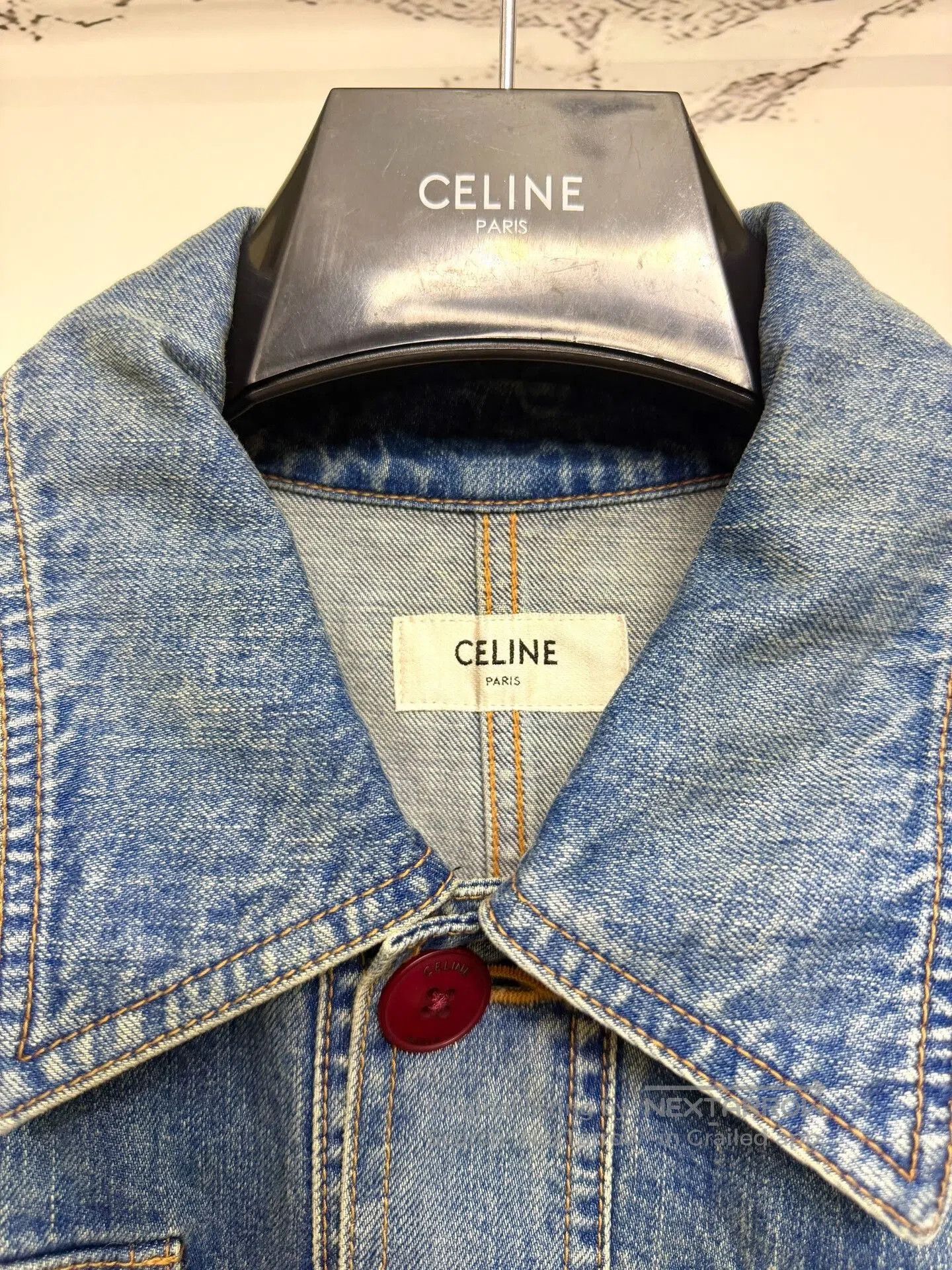 Celine Celine Blue Denim Jacket with Four Pockets. Size US M / EU 48-50 / 2 - 3 Thumbnail
