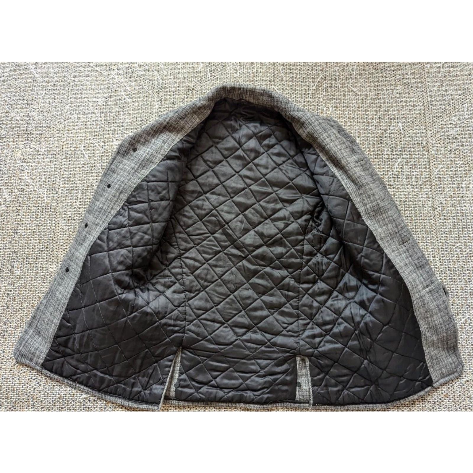 Vintage VINTAGE overcoat jacket Mens 36-38 gray wool mohair blend 1950s Heathered 3/4 length coat Size US S / EU 44-46 / 1 - 6 Thumbnail