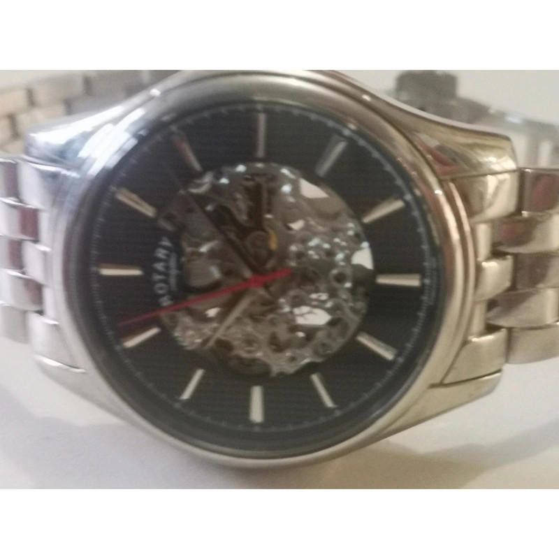 Designer Rotary men's black dial stainless steel bracelet watch Size ONE SIZE - 8 Thumbnail