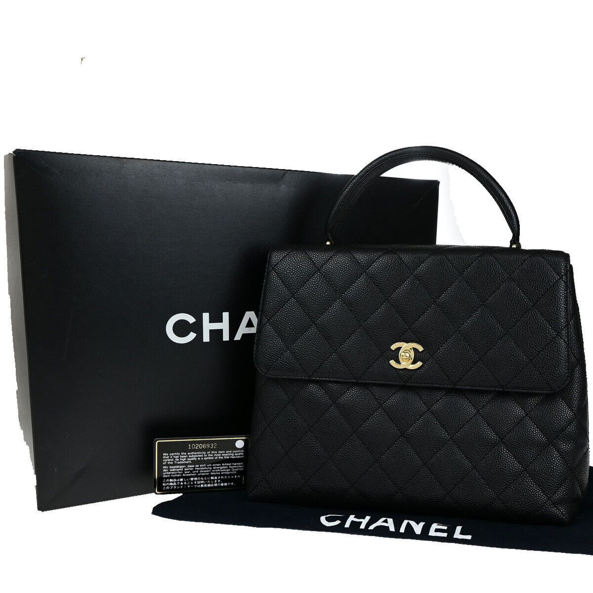 Chanel Coco Mark Black Leather Handbag (Pre-Owned) Size ONE SIZE - 1 Thumbnail