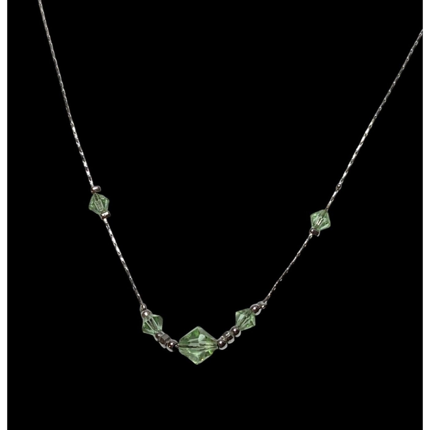 Other Minimalist Green And Silver Beaded Necklace Size ONE SIZE - 5 Thumbnail