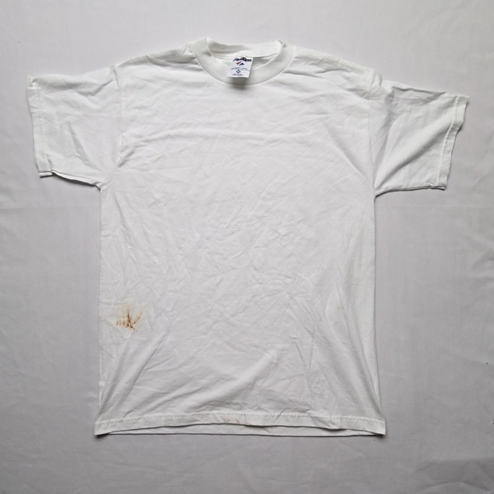 Jerzees Vintage Blank Jerzees White T-Shirt Mens M Stained Tee 90s Size US M / EU 48-50 / 2 - 1 Thumbnail