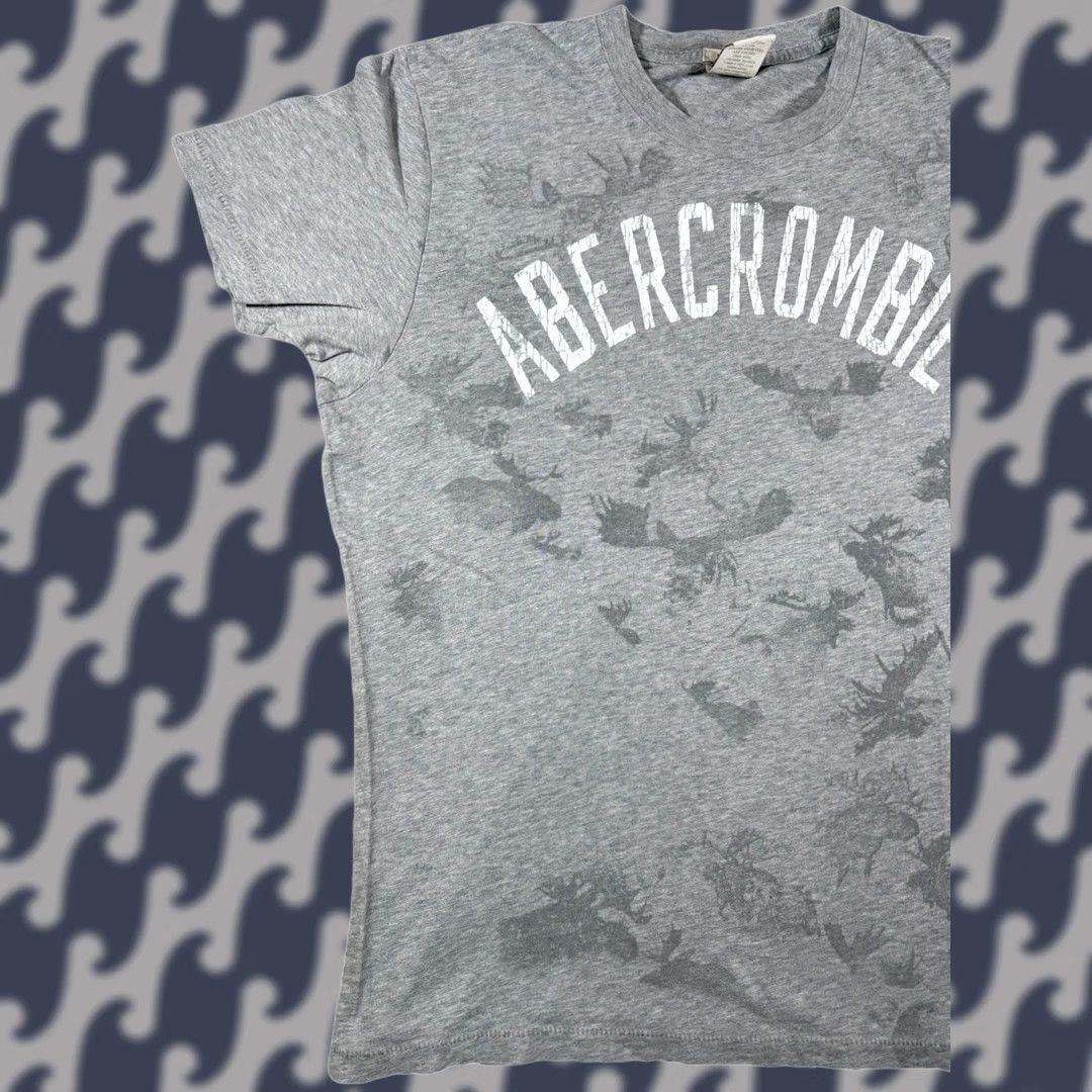 Abercrombie & Fitch VINTAGE Abercrombie & Fitch Mens XL Muscle T Shirt Grey Spell Out Moose AOP Shirt Short Sleeve Crew Neck 90s California USA Womens Men Boys Girls Size US XL / EU 56 / 4 - 1 Thumbnail