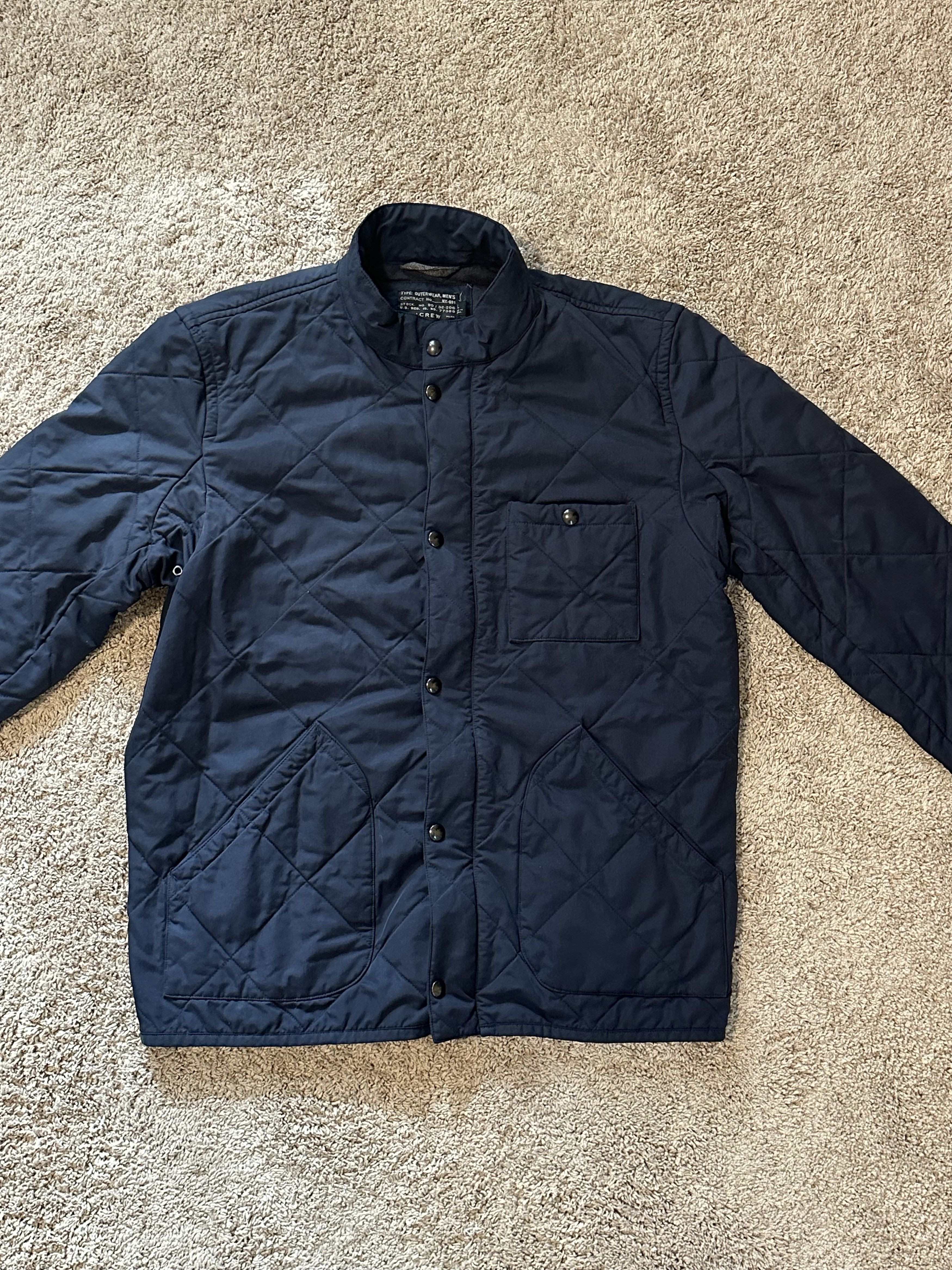 J.Crew Sussex Quilted Jacket Navy | Grailed
