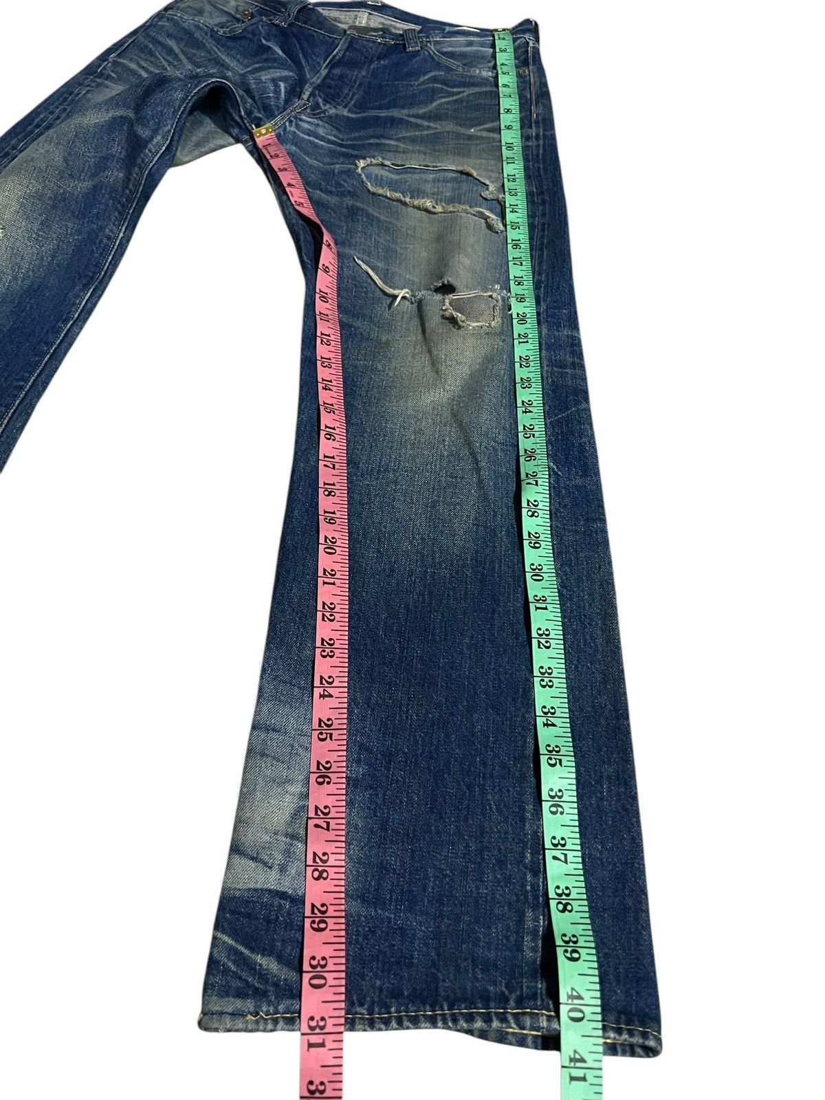 Sugar Cane VINTAGE SUGAR CANES LOT 901 DISTRESS SELVEDGE JEANS Size US 31 - 22 Thumbnail