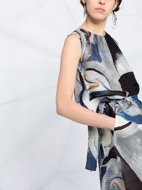 Issey Miyake o1mle0325 Pleats Please Musa Jumpsuit in Multicolor Size 30" / US 8 / IT 44 - 2 Thumbnail