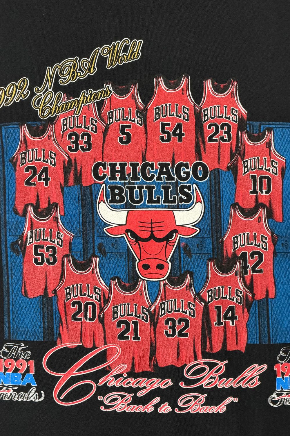 1992 Chicago Bulls NBA World Champions Nutmeg Mills Tee image 7