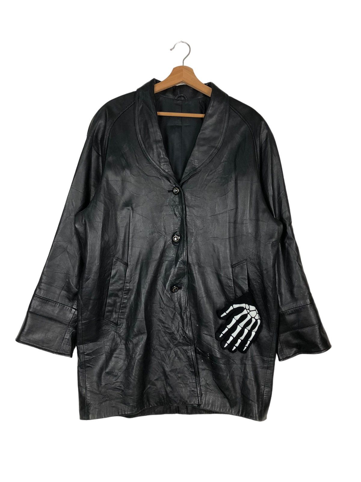 Japanese Brand 🔥VINTAGE GENUINE LEATHER JACKET JAPAN INSPIRE RICK OWENS Size US M / EU 48-50 / 2 - 1 Thumbnail