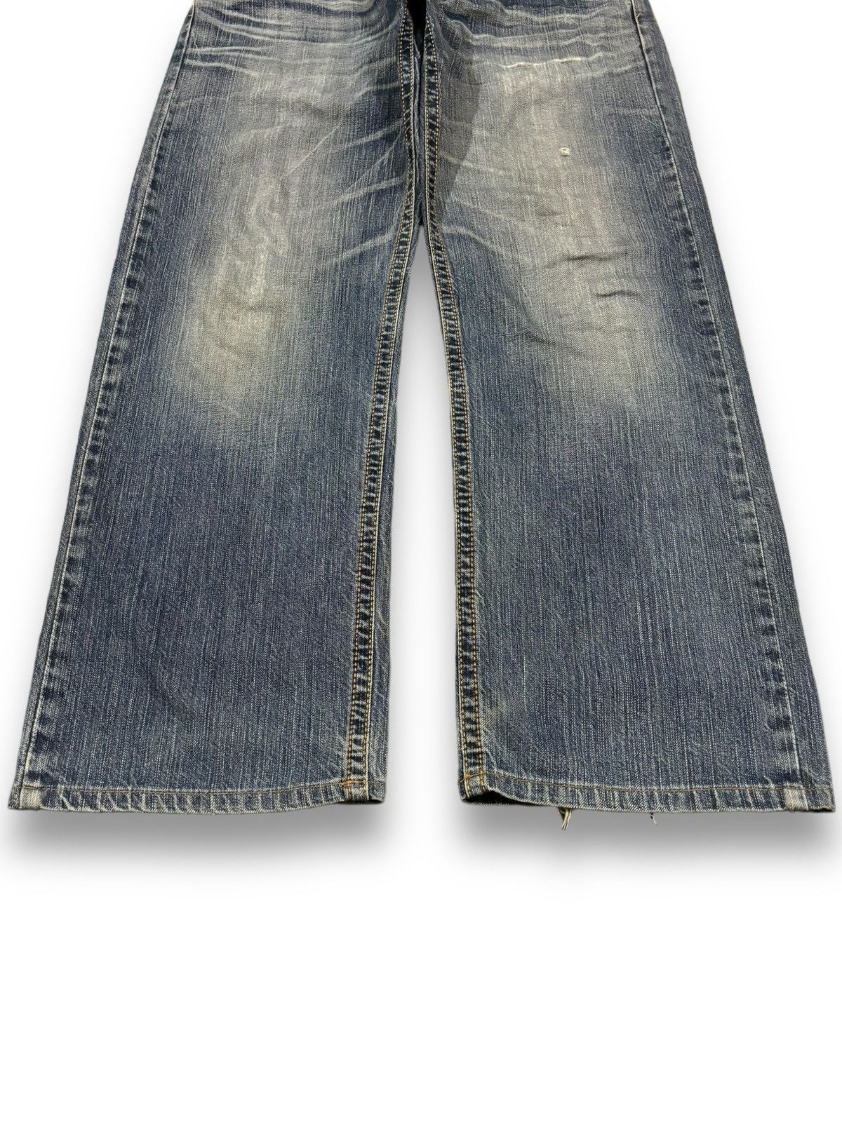 Edwin Exclusive Vintage Edwin XV Dirt Blue Wash Baggy Ripped Jeans Size US 33 - 8 Thumbnail