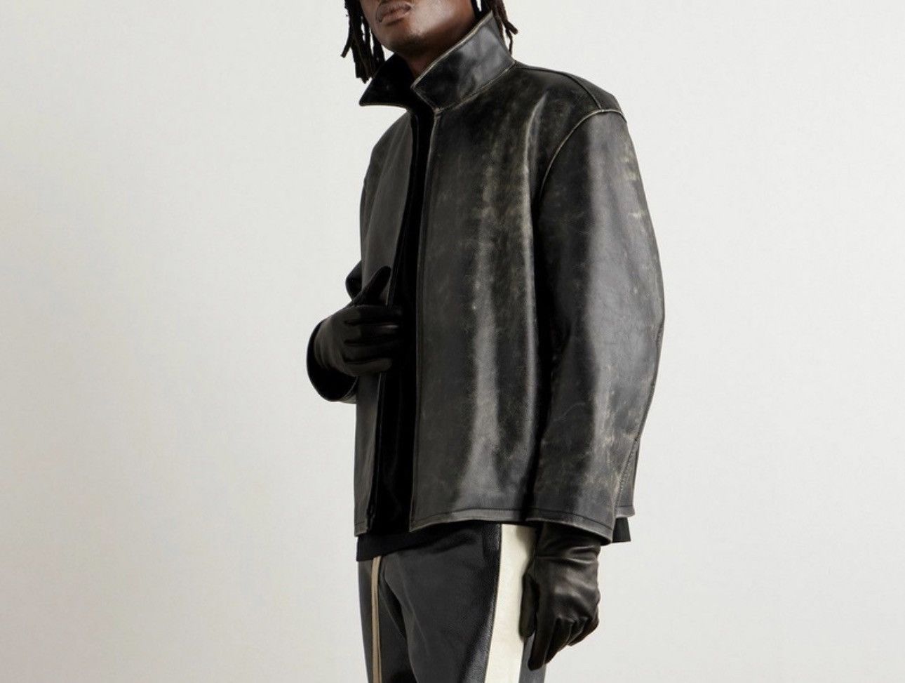 Fear of God Rider Oversized Distressed Leather Jacket Size US M / EU 48-50 / 2 - 1 Thumbnail