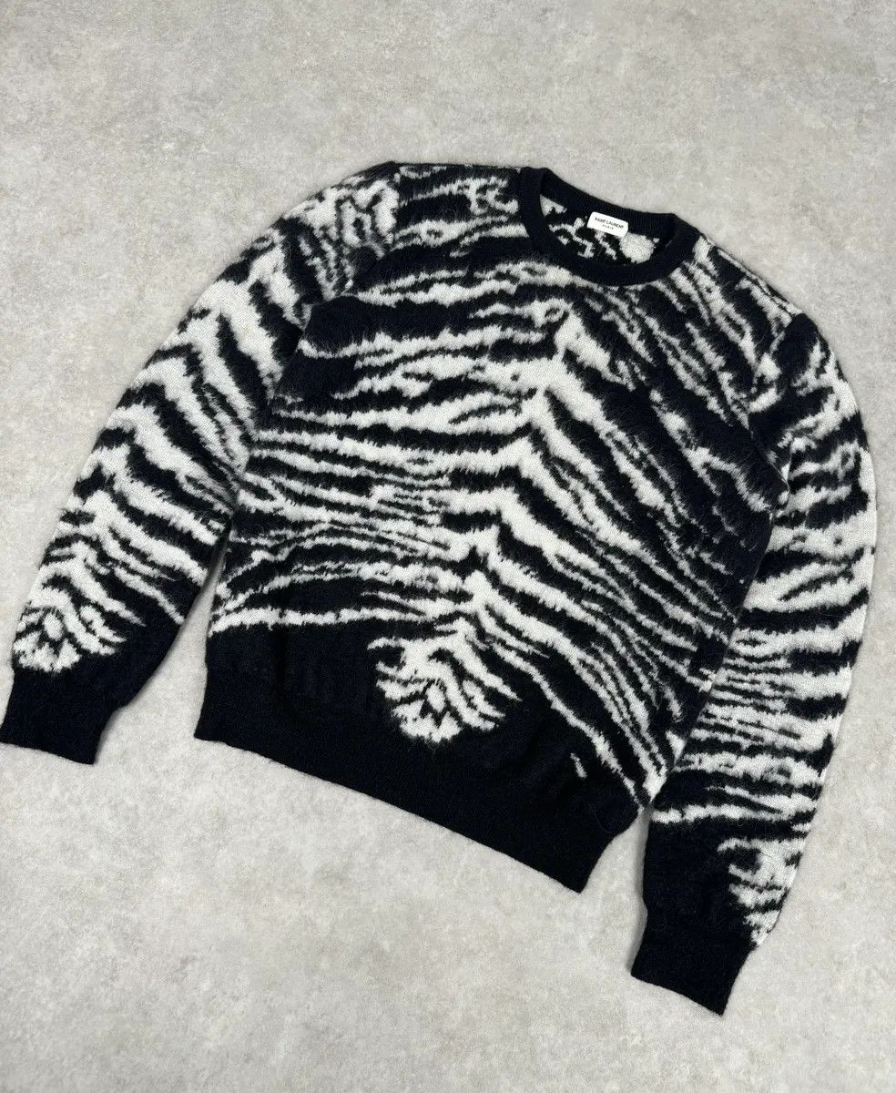 Saint Laurent Paris AW2014 Saint Laurent Zebra Wool Sweater by Hedi Slimane Size US S / EU 44-46 / 1 - 4 Thumbnail