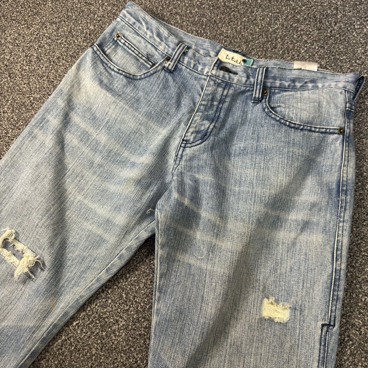14th Addiction 🔥Japanese Double Layer Ttu Knit Distressed Denim y2k Style Size US 30 / EU 46 - 4 Thumbnail