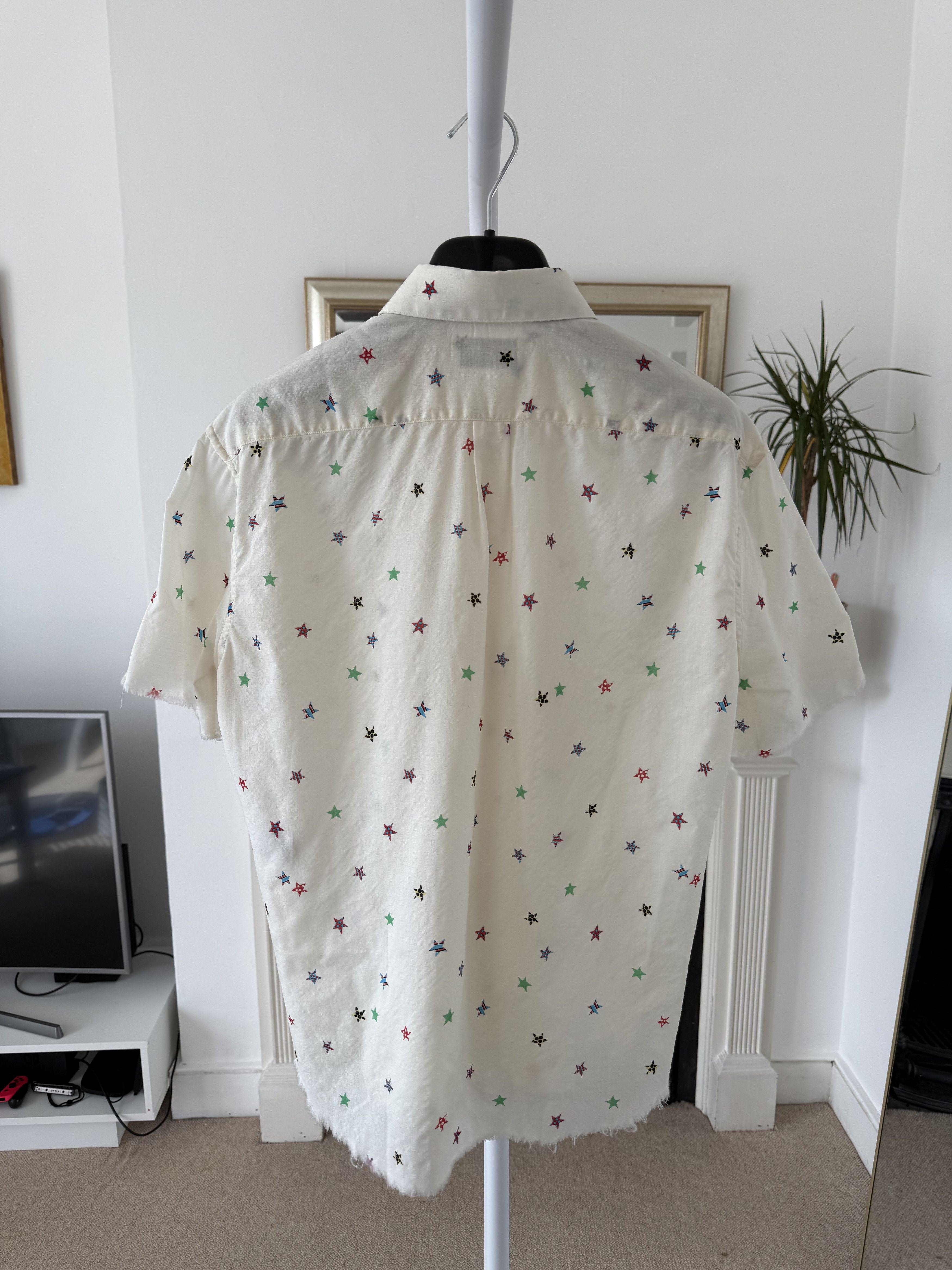 Saint Laurent Paris SS19 Saint Laurent Raw Hem Stars Shirt Size US XS / EU 42 / 0 - 7 Thumbnail