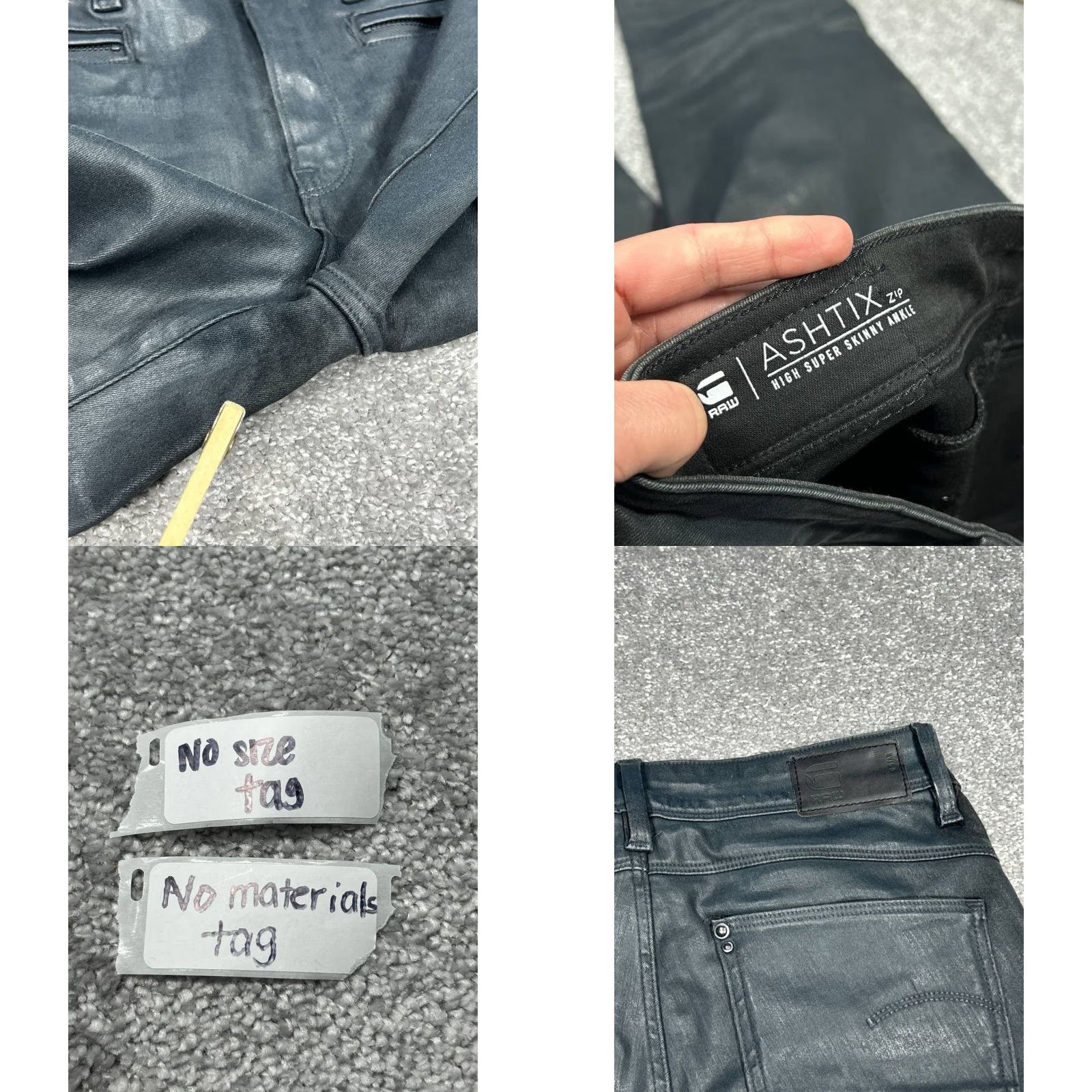 G-Star G-Star G-Star Raw Ashtix High Super Skinny Ankle Jeans Womens 27 Black Denim 27x28 Jeans Size 27" / US 4 / IT 40 - 9 Thumbnail