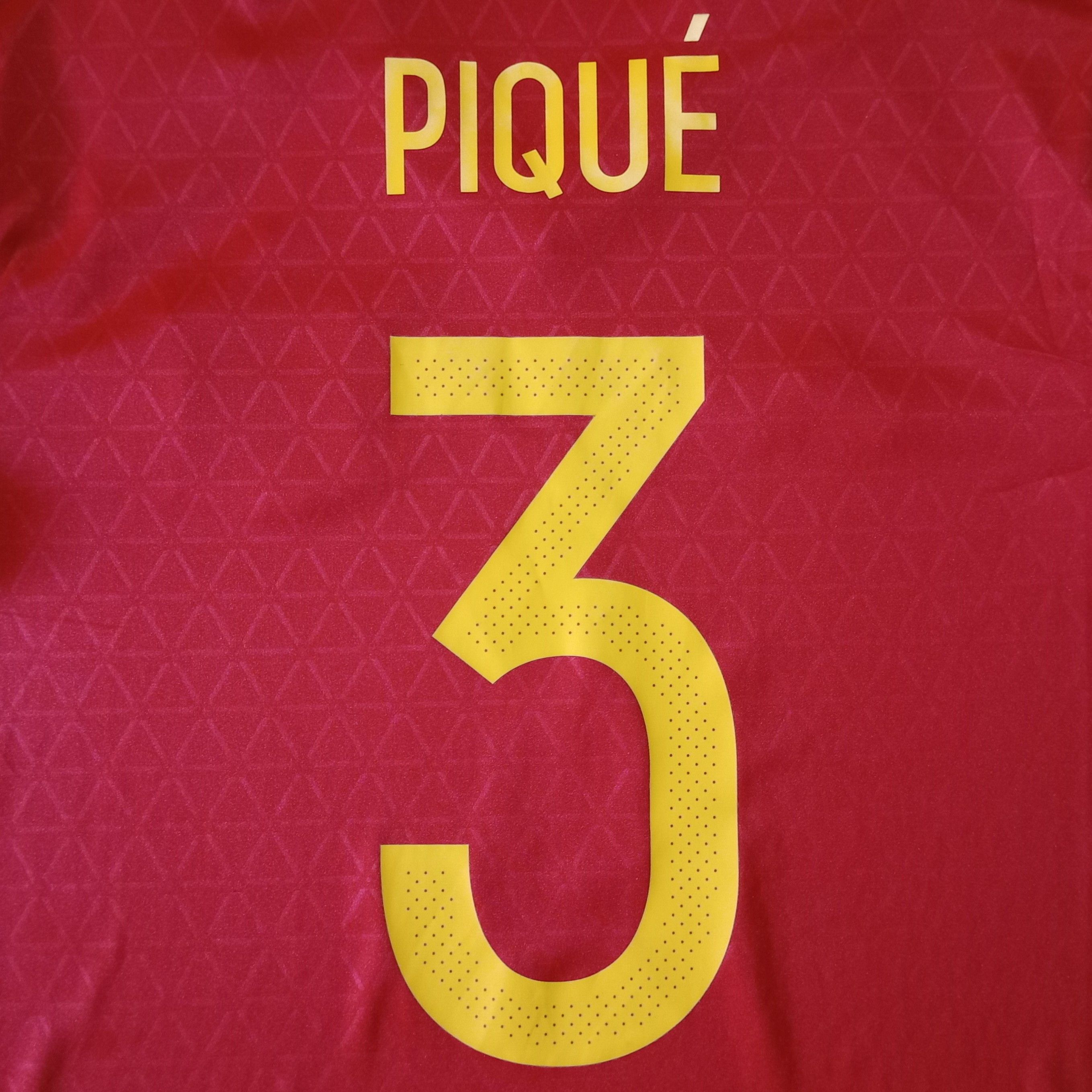 Adidas Spain Euro 2016 Home Jersey Gerard Pique 3 Size US L / EU 52-54 / 3 - 4 Thumbnail