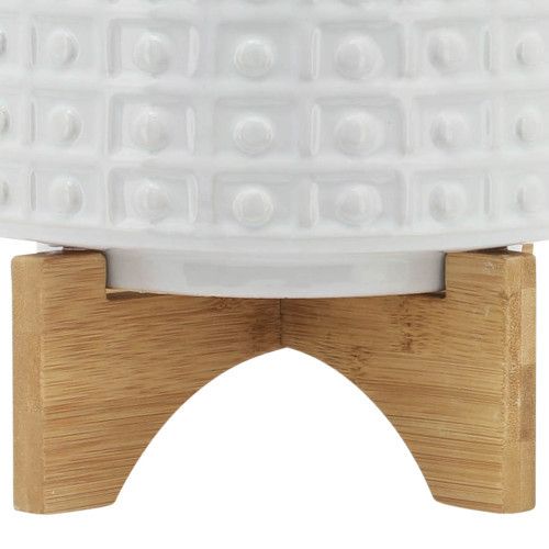 Designer × Homemade 8" DOTTED PLANTER W/ STAND, WHITE Size US L / EU 52-54 / 3 - 8 Thumbnail
