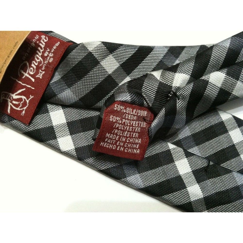 Original Penguin PENGUIN MENS NEW GRAY 50%SILK 50%POLYESTER TIE WIDTH: 2 1/4" Size ONE SIZE - 4 Thumbnail