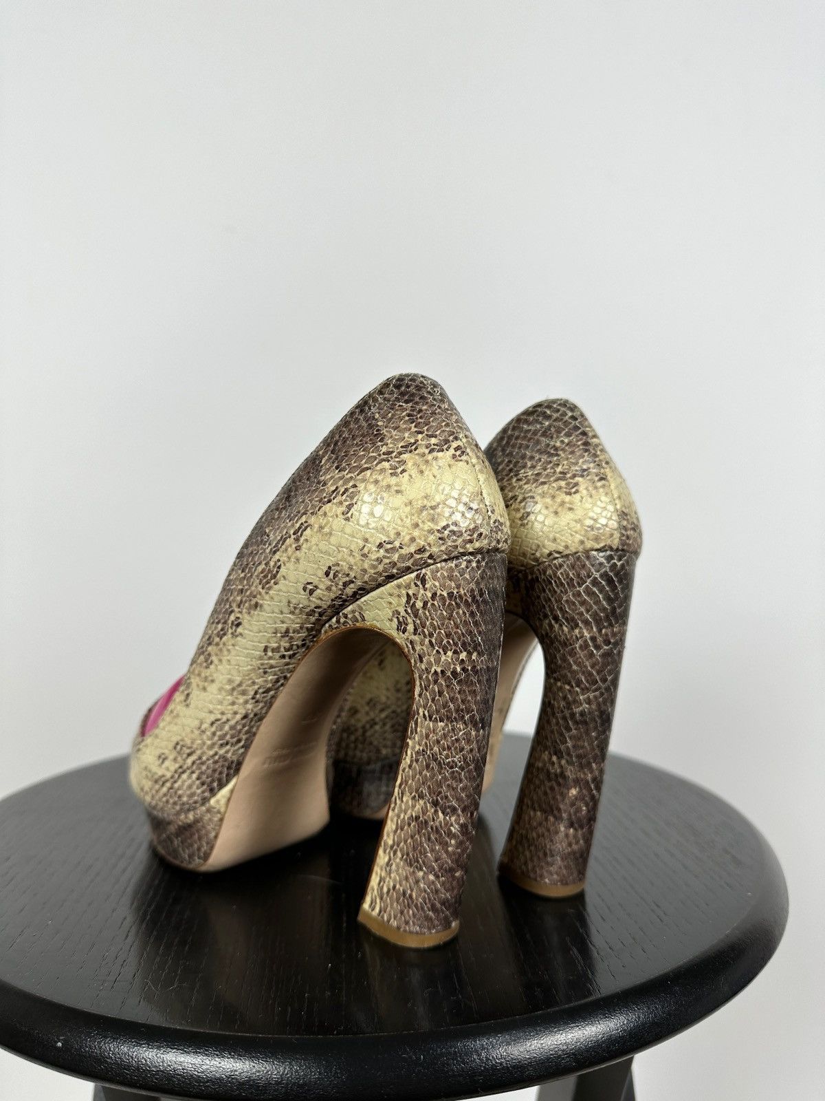 Miu Miu Miu Miu Snake Leather Platform Pumps Heel Size US 7 / IT 37 - 3 Thumbnail