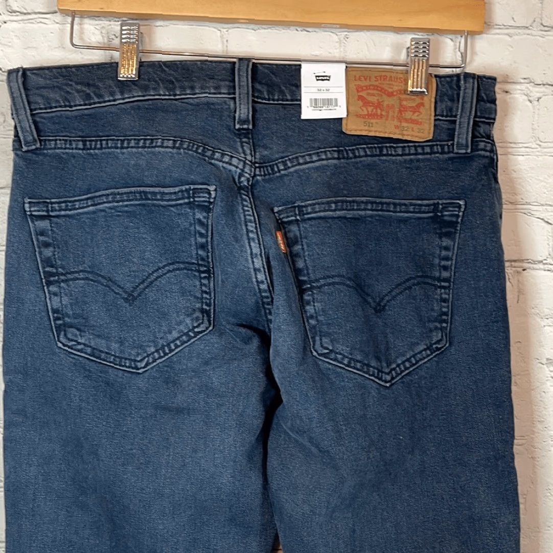Levi's Levi's 511 Slim Stretch Jeans Men Blue Size 29x30 30x30 Sits Below Waist Slim Shaped Inseam 30 Men’s Jeans Size US 29 - 4 Thumbnail