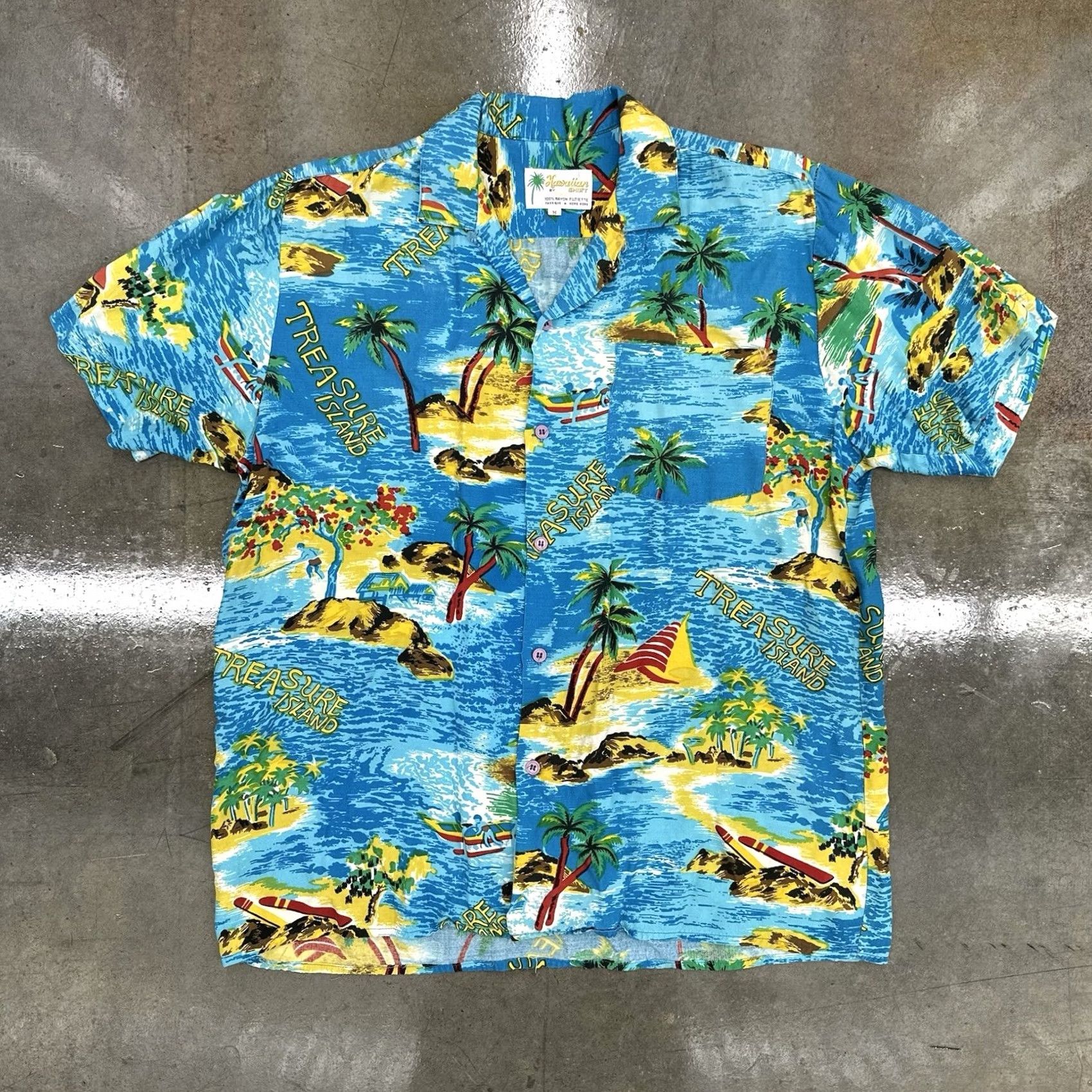 Vintage VINTAGE Hawaiian Shirt By D.V.D Loop Collar 100% Rayon Made In Hong Kong Medium Size US M / EU 48-50 / 2 - 2 Thumbnail
