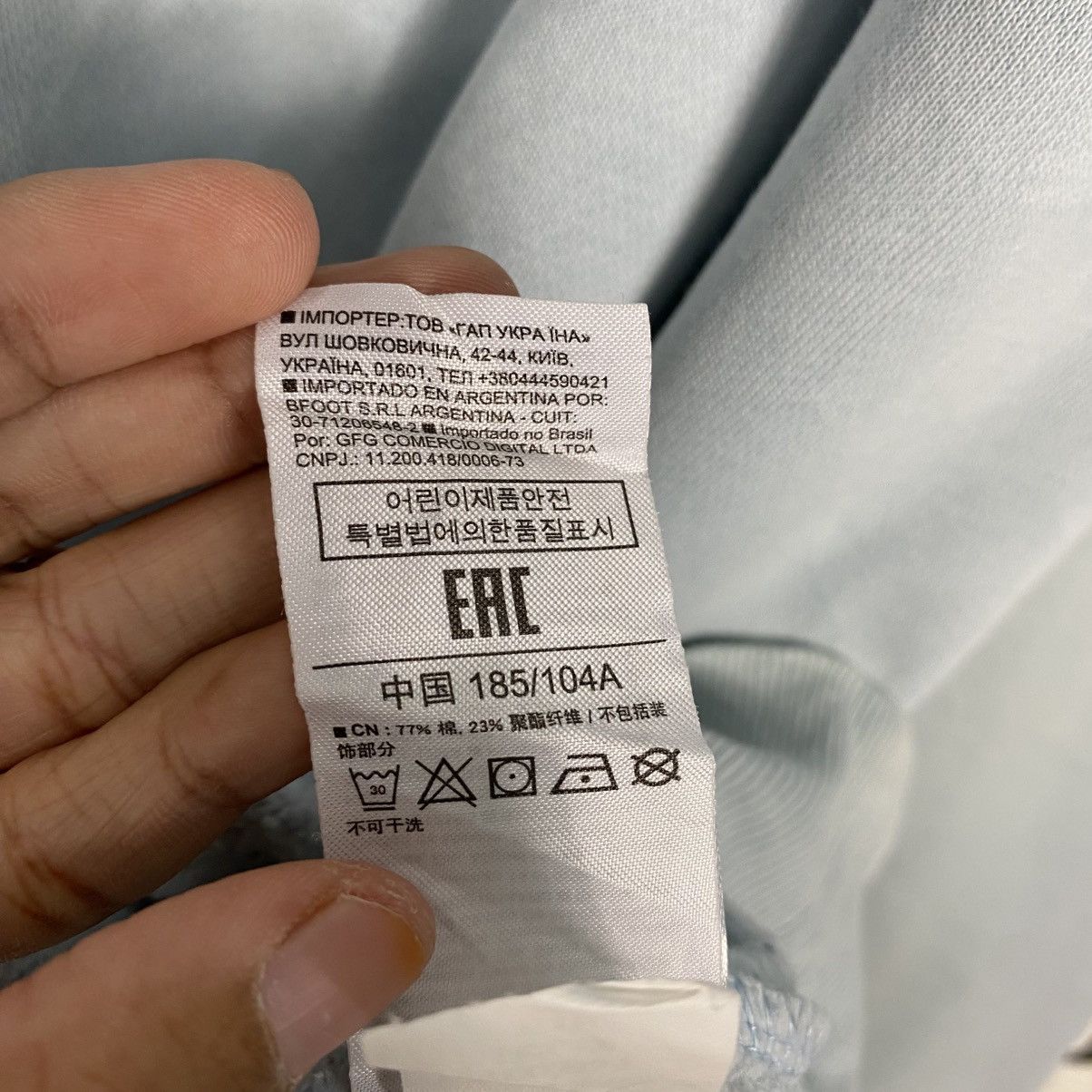 Japanese Brand 📌Baby Blue Gap Hoodie Pull Over Embroidery Size US L / EU 52-54 / 3 - 22 Thumbnail
