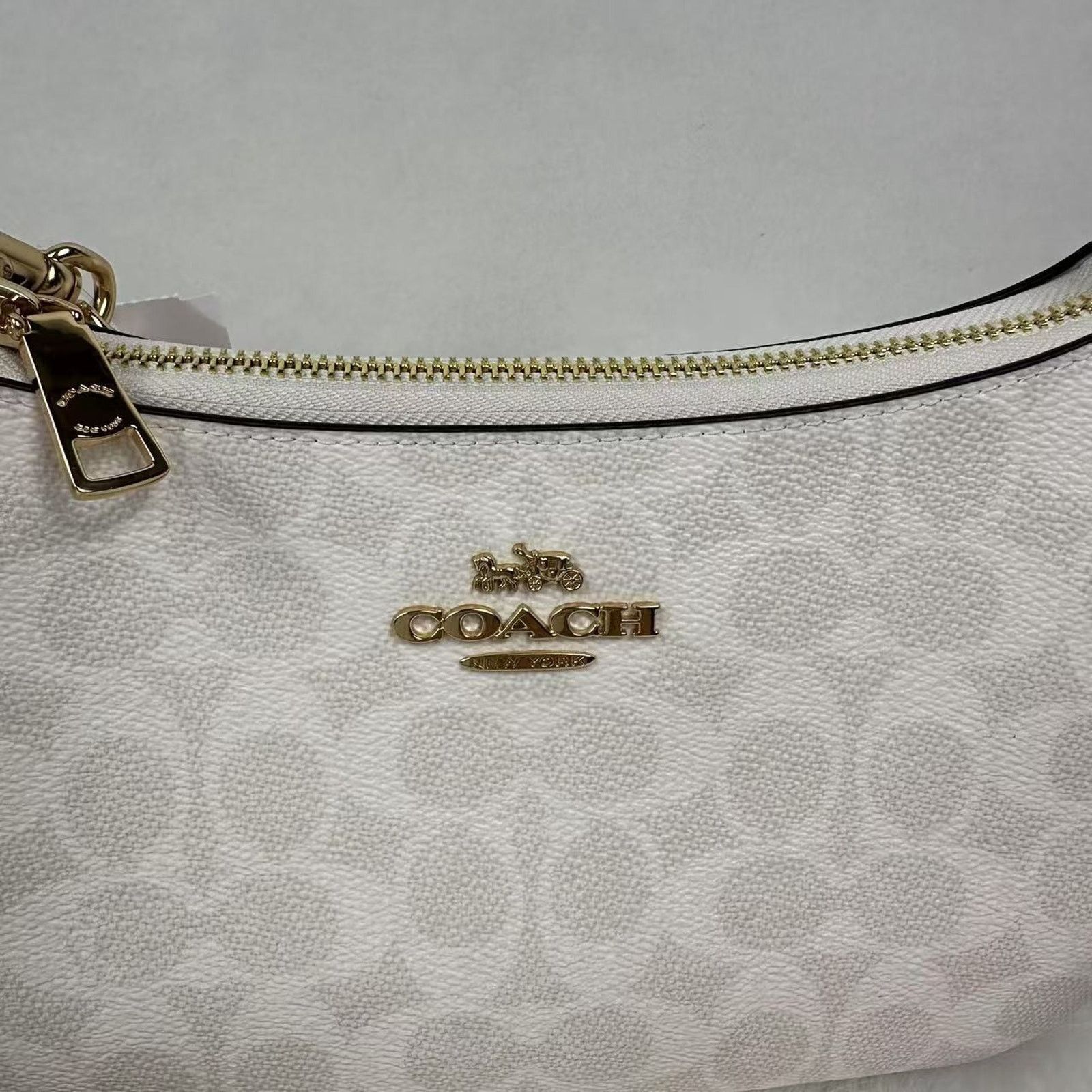 Coach Coach Teri Shoulder Signature Canvas In Gold/White/Chalk Size ONE SIZE - 6 Thumbnail