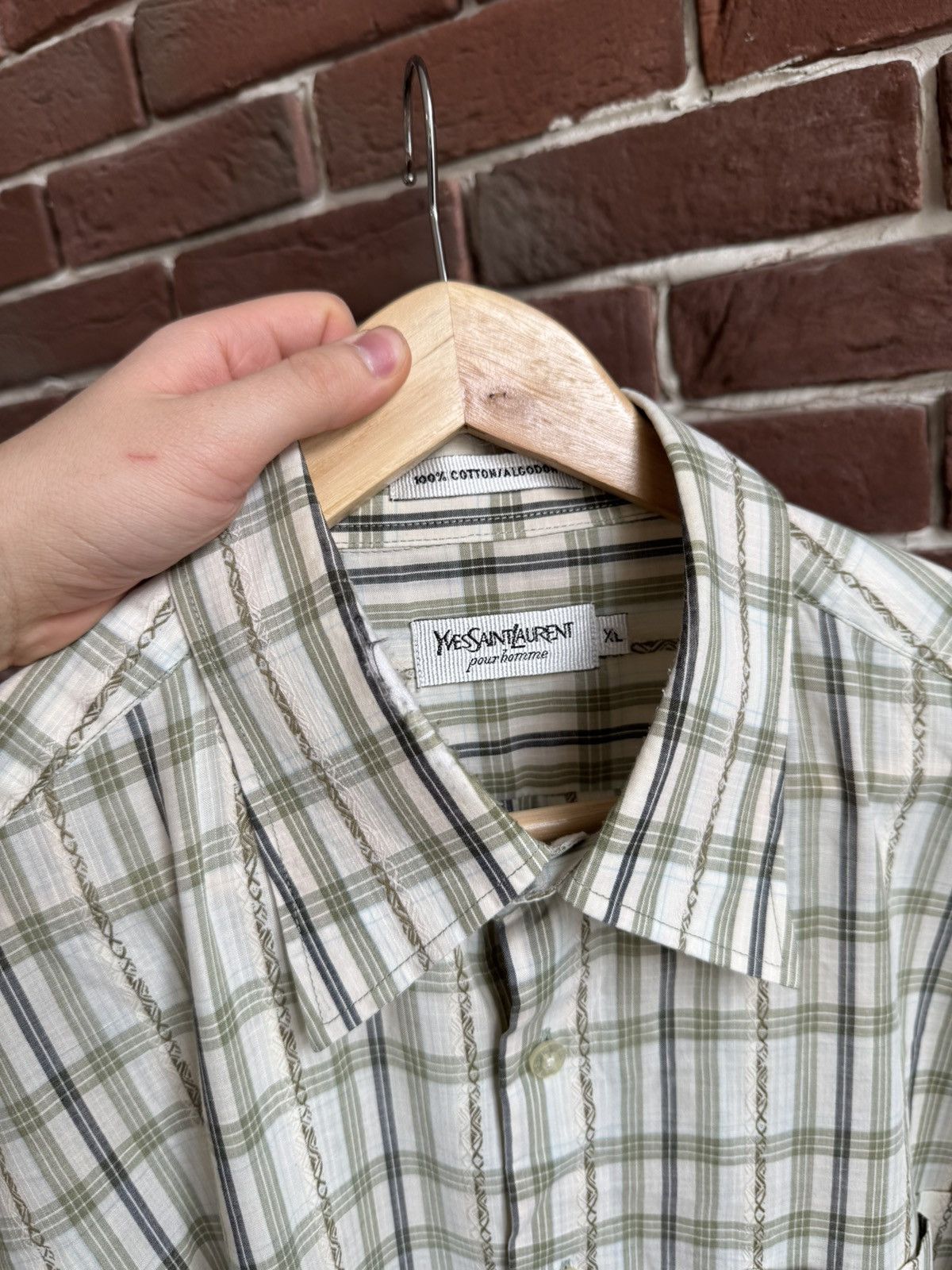 Vintage Vintage 90s Yves Saint Laurent Button Up Shirt Long Sleeve Size US XL / EU 56 / 4 - 8 Thumbnail