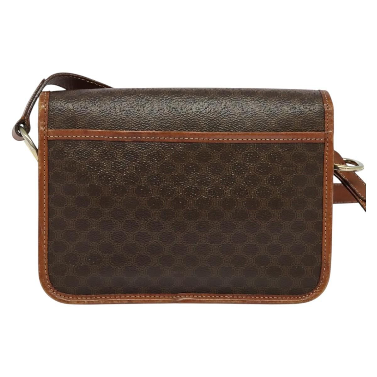 Celine CELINE Macadam Canvas Shoulder Bag Pvc Leather Brown Gold Size ONE SIZE - 3 Thumbnail
