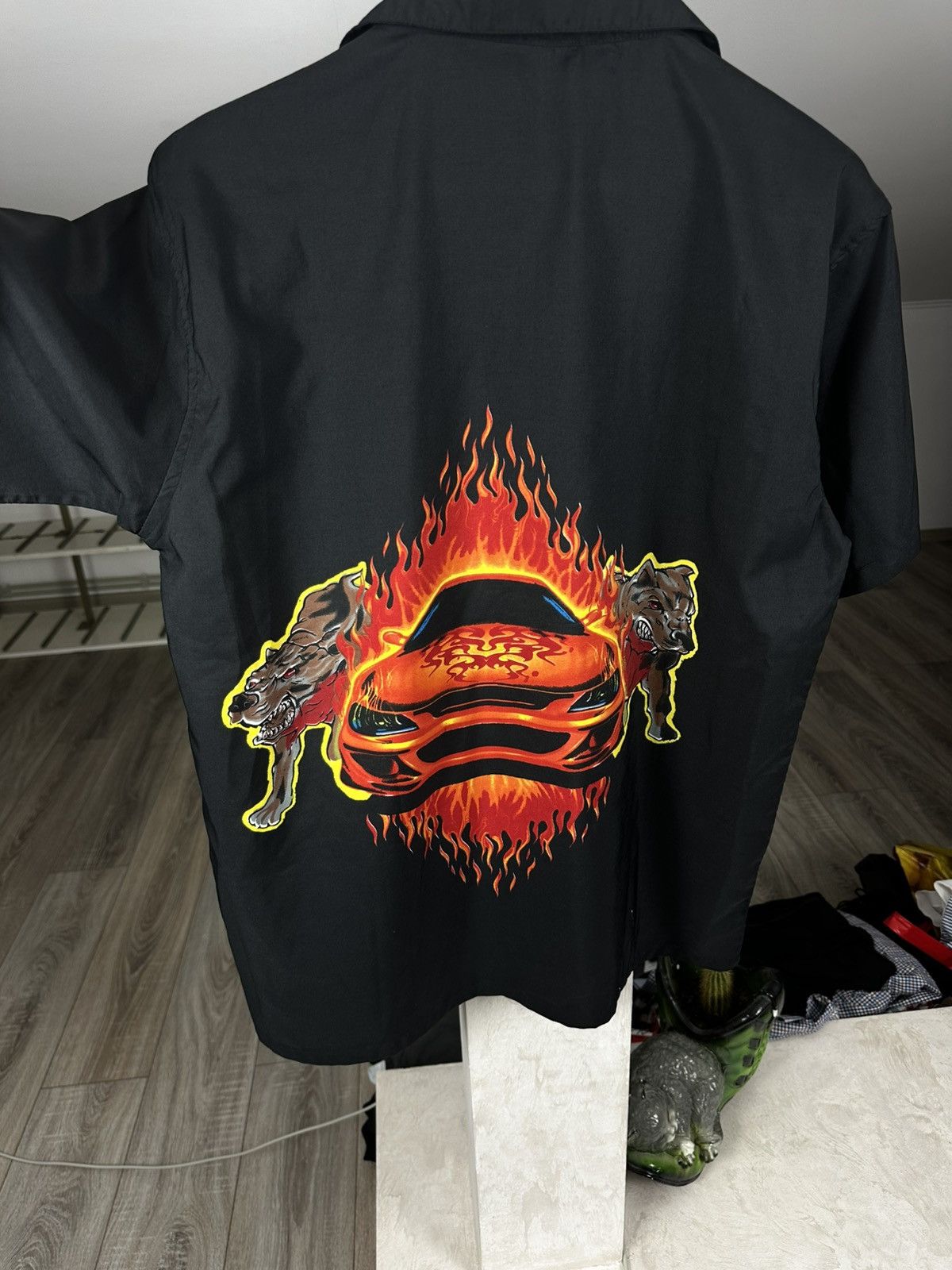 Quiksilver Rare Black Cars Dog Hawaii Palm Shirt Tee Size US M / EU 48-50 / 2 - 8 Thumbnail