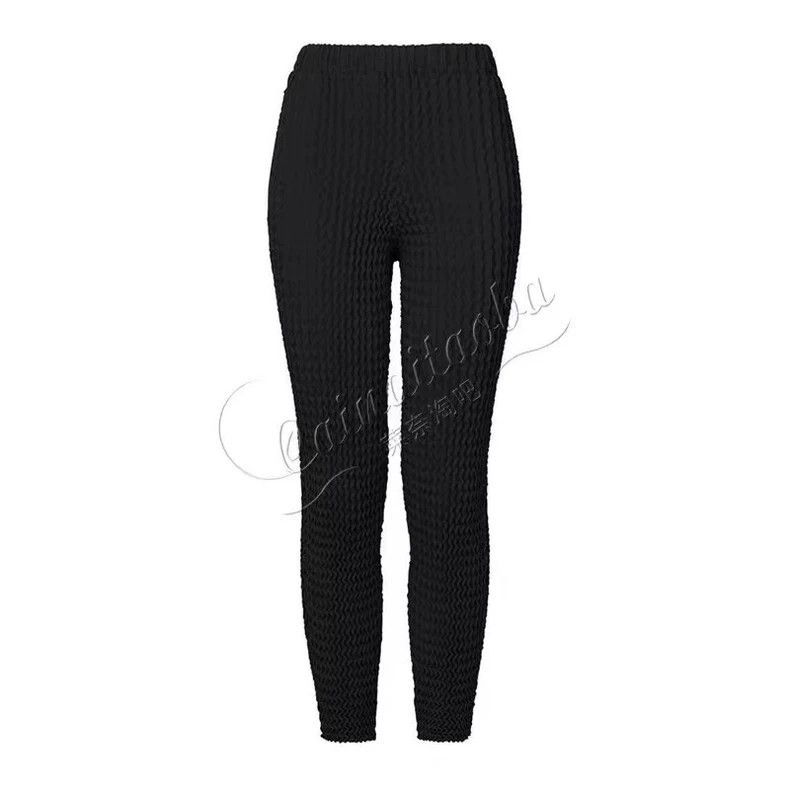 issey miyake size：2 Pleated mixed cotton casual pants 2505