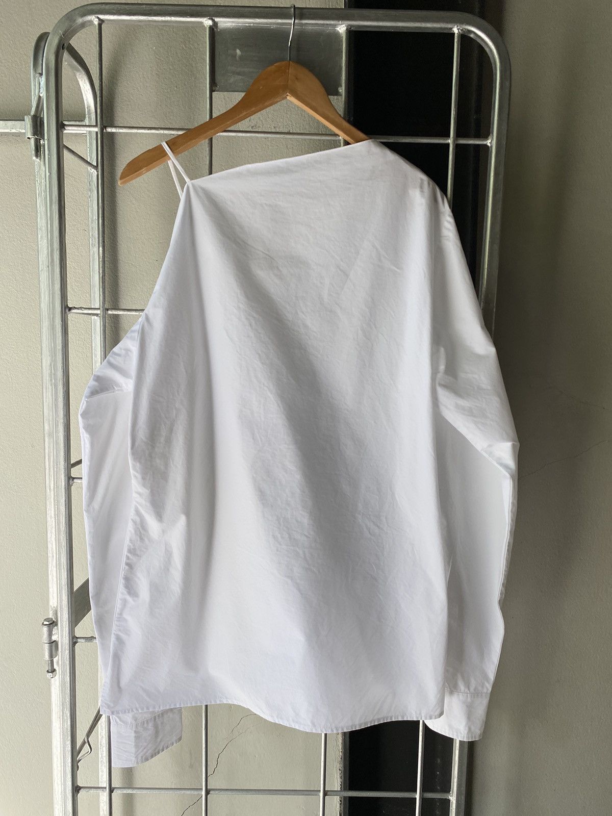 Coperni Coperni Asymmetric White Button-Up Blouse Size XS / US 0-2 / IT 36-38 - 2 Thumbnail