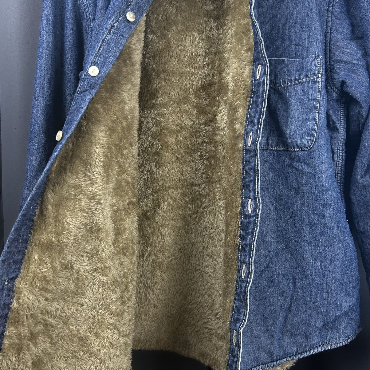 Vintage Vintage Japanese Brand Uramoco Fur Lined Denim Jacket Size US M / EU 48-50 / 2 - 7 Thumbnail
