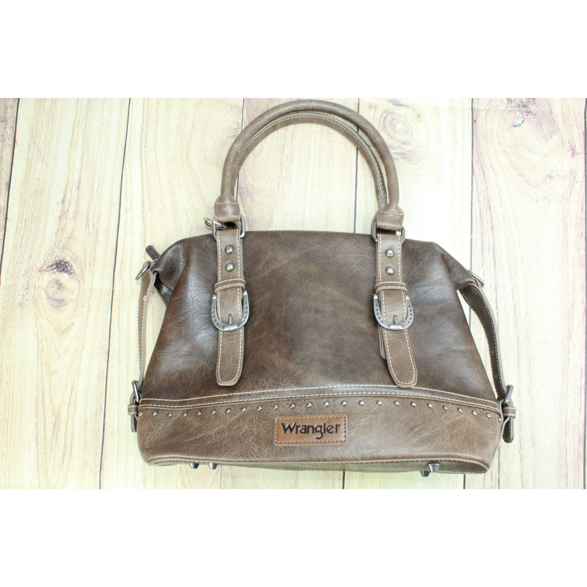 Wrangler Wrangler Coffee Brown Buckle Barrel Satchel Purse Size ONE SIZE - 8 Thumbnail