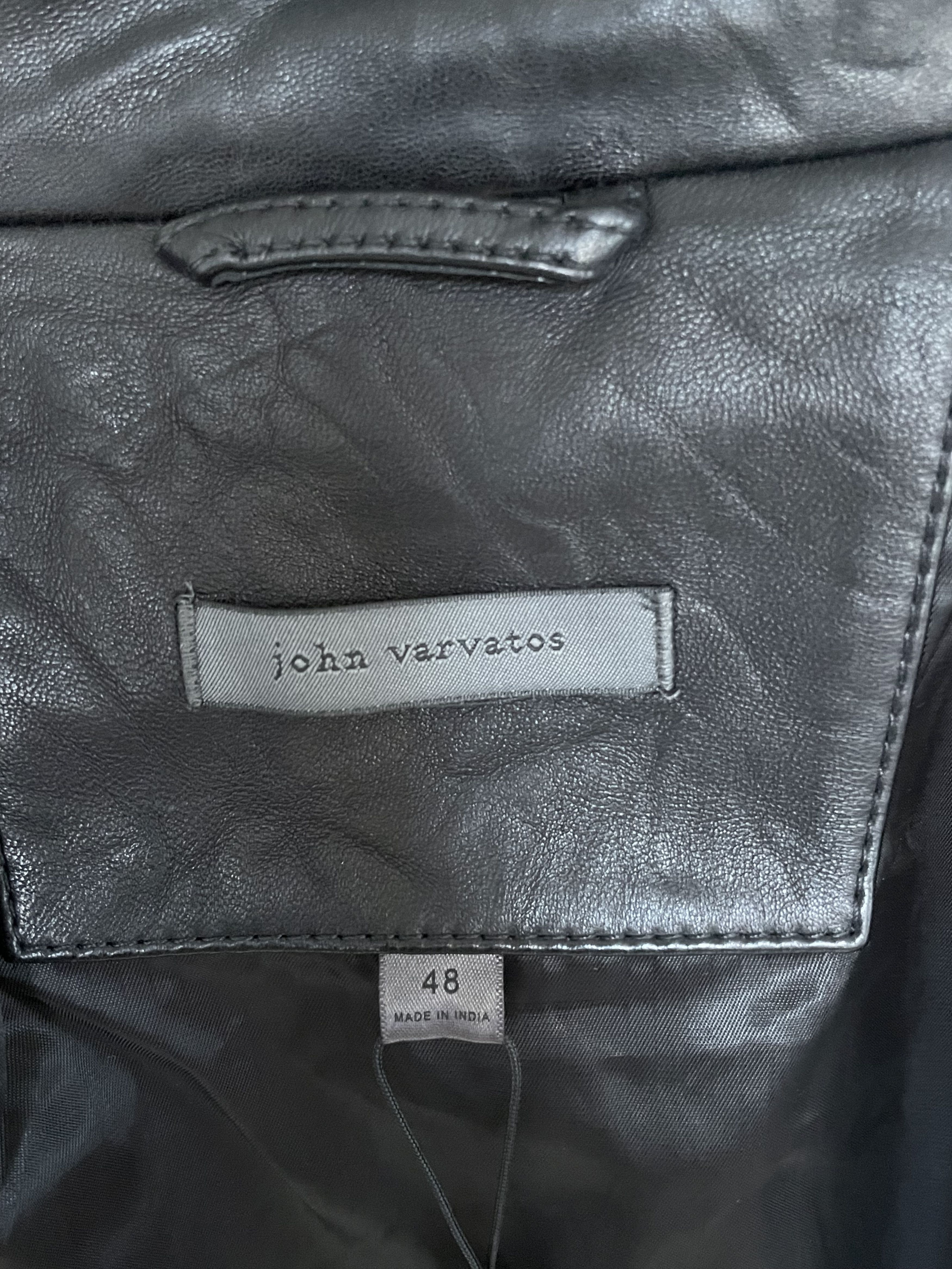 John Varvatos John Varvatos Crinkled Slim Fit Leather Jacket Black Size US M / EU 48-50 / 2 - 11 Thumbnail