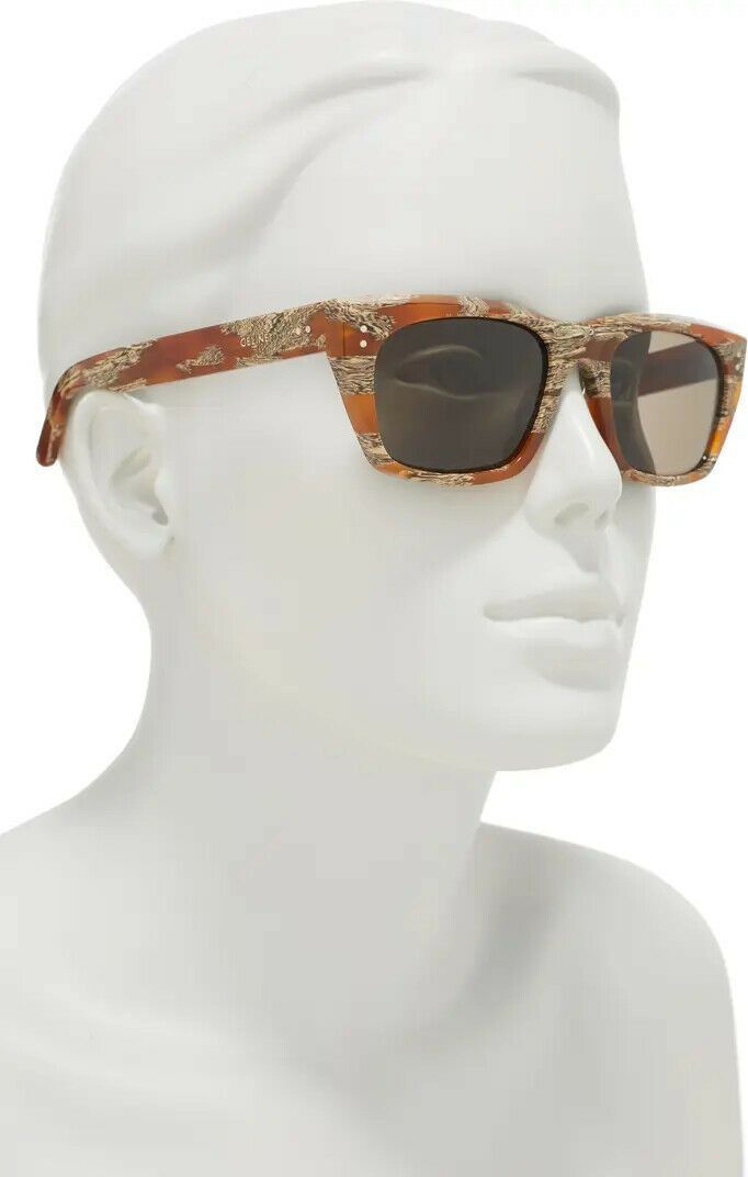 Celine Celine CL40060I 62E Brown Horn Rectangular Unisex Sunglasses Size ONE SIZE - 1 Thumbnail