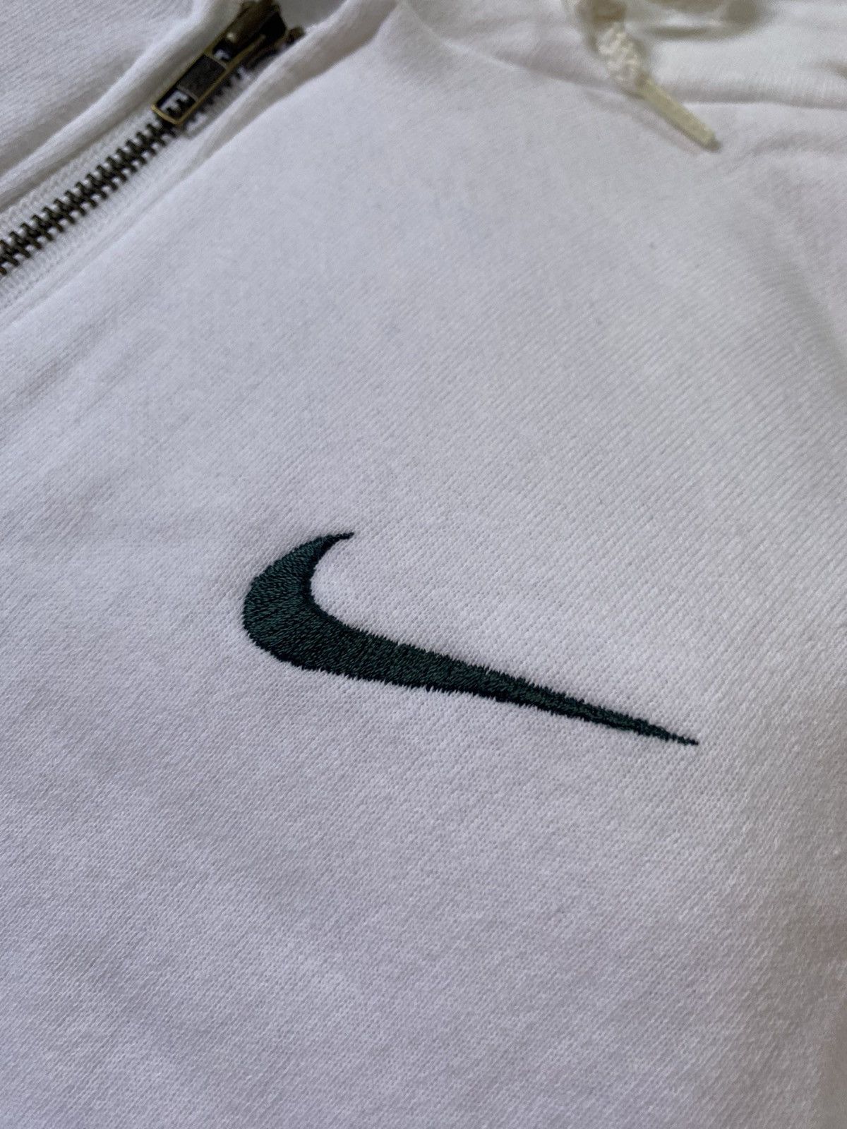 Nike × Vintage Rare Deadstock Vintage 90s Nike Forest Green Swoosh Hoodie Size US XL / EU 56 / 4 - 3 Thumbnail