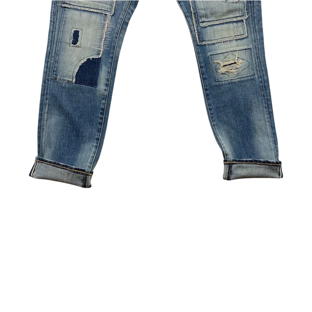 Japanese Brand × Vanquish VANQUISH Distressed patchwork blue jeans Size 32" / US 10 / IT 46 - 12 Thumbnail