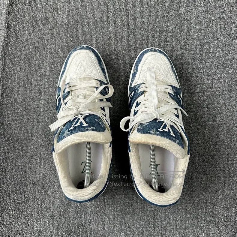 Louis Vuitton Louis Vuitton White and blue denim shoes Size US 7 / EU 40 - 4 Thumbnail