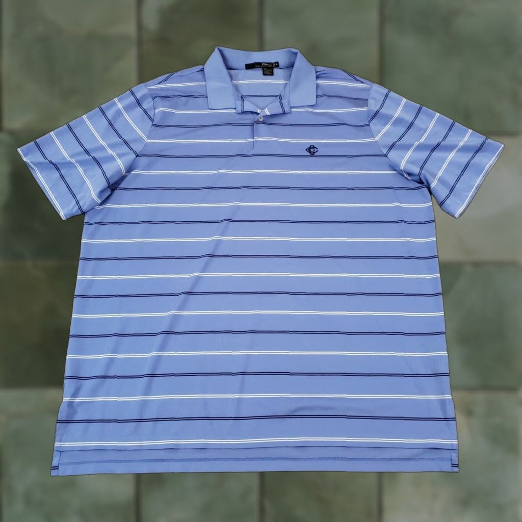 Ralph Lauren Ralph Lauren Polo Shirt Mens 2XL Blue White Striped Wicking Golf Stretch Size US XXL / EU 58 / 5 - 1 Thumbnail