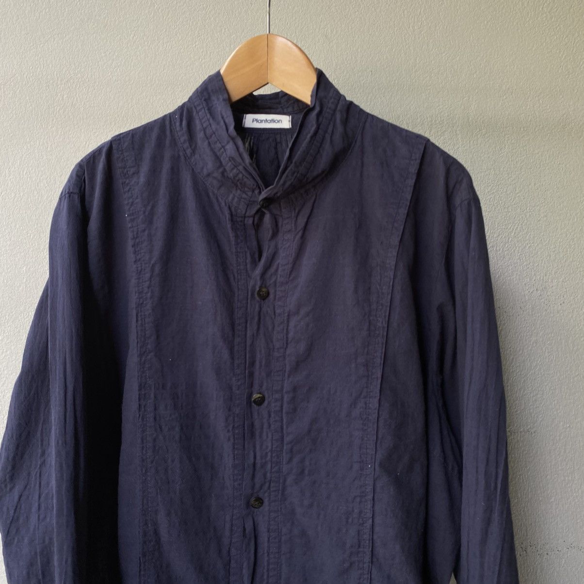 Issey Miyake Plantation Navy Textured Shirt Size XL / US 12-14 / IT 48-50 - 3 Thumbnail