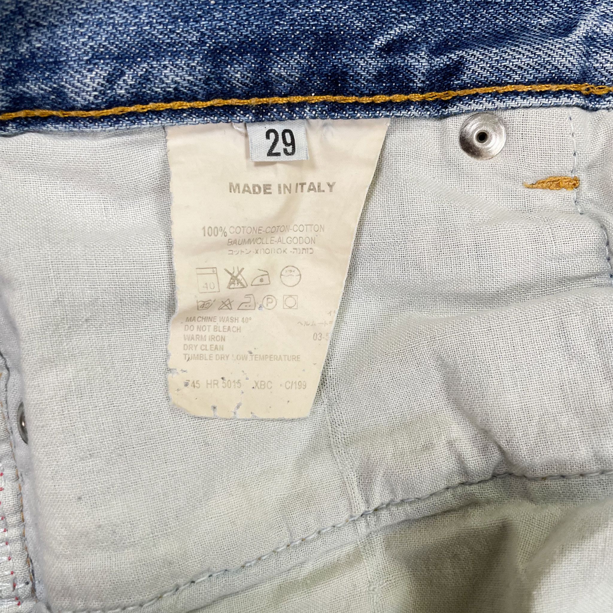 Helmut Lang Archive Helmut Lang Vintage Stained Denim Light Blue Jeans Size US 29 - 4 Thumbnail
