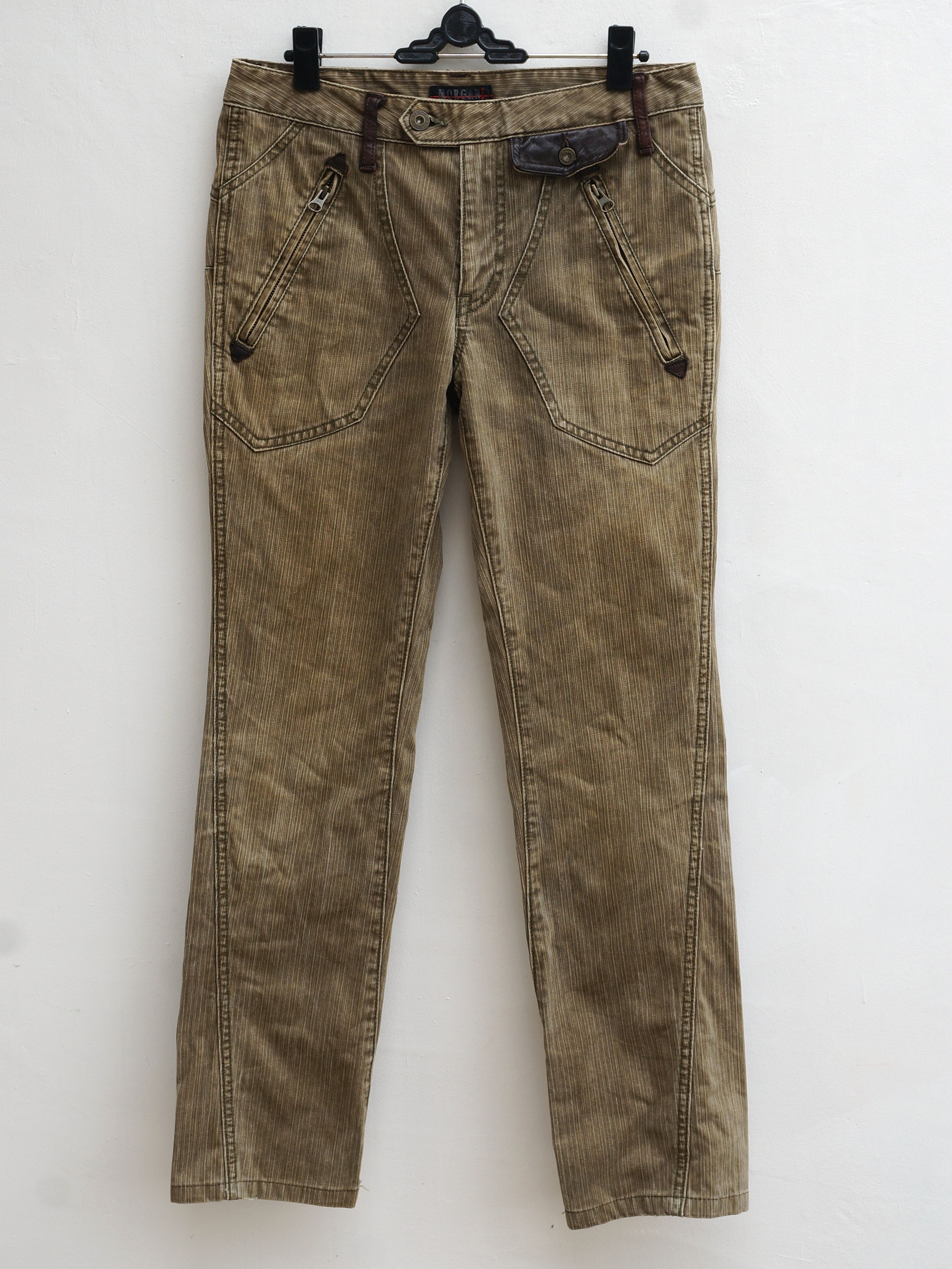 image of Morgan Homme Striped Jeans in Brown, Men's (Size 28)